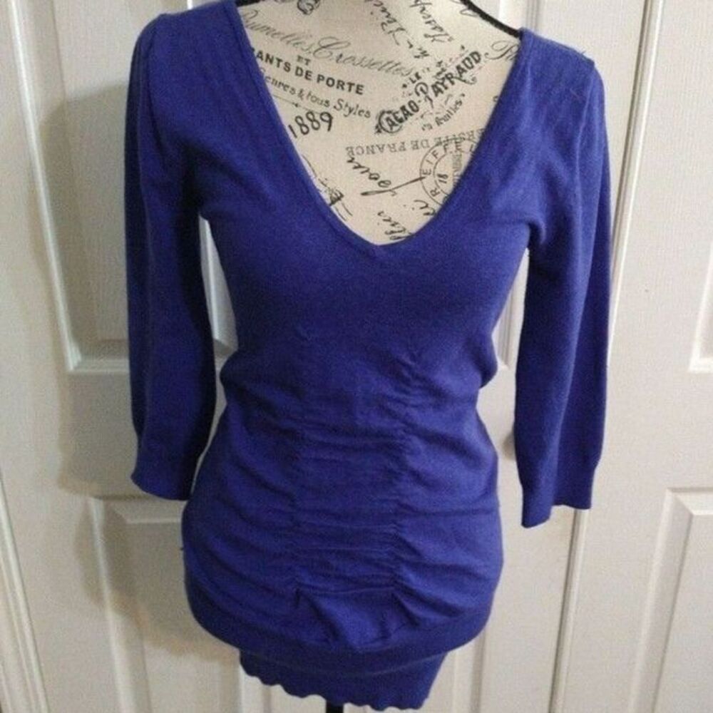 2b bebe V Neck  top Xs Blue Vintage Boho Y2k